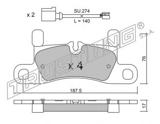 TRUSTING 974.3W Тормозные колодки для PORSCHE (Порше) TRUSTING 974.3W Тормозные колодки для PORSCHE (Порше)