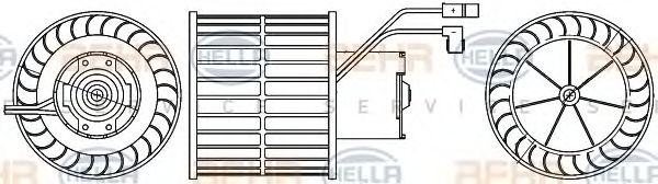 HELLA 8EW 009 100-011 Вентилятор салона для FORD FIESTA (Форд Фиэста) HELLA 8EW 009 100-011 Вентилятор салона для FORD FIESTA (Форд Фиэста)