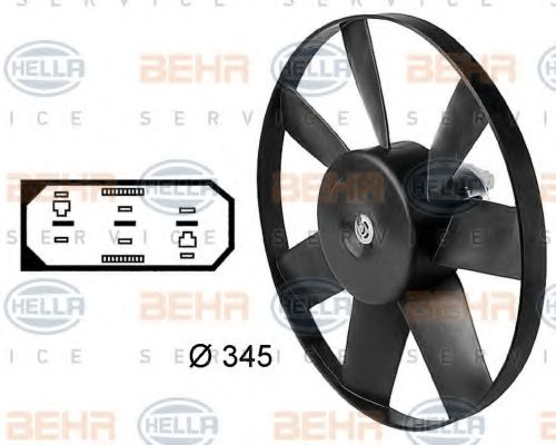 HELLA 8EW 009 144-451 Вентилятор, охлаждение двигателя для VOLKSWAGEN DERBY (Фольксваген Дэрбъ) HELLA 8EW 009 144-451 Вентилятор, охлаждение двигателя для VOLKSWAGEN DERBY (Фольксваген Дэрбъ)