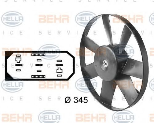 HELLA 8EW 009 144-581 Вентилятор, охлаждение двигателя для AUDI TT (Ауди Тт) HELLA 8EW 009 144-581 Вентилятор, охлаждение двигателя для AUDI TT (Ауди Тт)