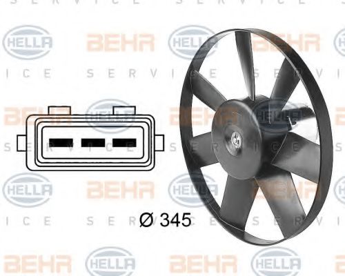 HELLA 8EW 009 144-611 Вентилятор, охлаждение двигателя для VOLKSWAGEN SHARAN (Фольксваген Шаран) HELLA 8EW 009 144-611 Вентилятор, охлаждение двигателя для VOLKSWAGEN SHARAN (Фольксваген Шаран)