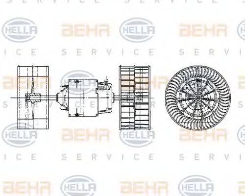 HELLA 8EW 009 159-091 Вентилятор салона для MERCEDESBENZ (Мерседес бенц) HELLA 8EW 009 159-091 Вентилятор салона для MERCEDESBENZ (Мерседес бенц)