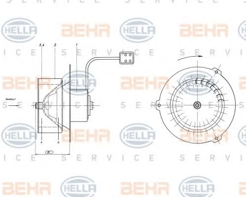 HELLA 8EW 009 160-431 Вентилятор салона для MERCEDES-BENZ T2/L (Мэрcэдэс-бэнз Т2/л) HELLA 8EW 009 160-431 Вентилятор салона для MERCEDES-BENZ T2/L (Мэрcэдэс-бэнз Т2/л)
