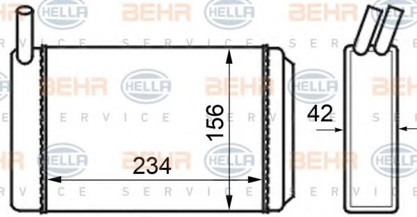 HELLA 8FH 351 024-211 Теплообменник, отопление салона для VOLKSWAGEN JETTA (Фольксваген Жэтта) HELLA 8FH 351 024-211 Теплообменник, отопление салона для VOLKSWAGEN JETTA (Фольксваген Жэтта)