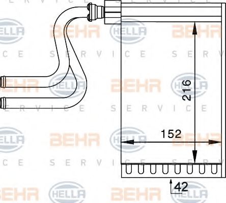 HELLA 8FH 351 024-261 Теплообменник, отопление салона для FORD MONDEO (Форд Мондэо) HELLA 8FH 351 024-261 Теплообменник, отопление салона для FORD MONDEO (Форд Мондэо)