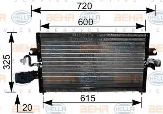 HELLA 8FC 351 036-501 Конденсатор, кондиционер для NISSAN PRIMERA (Ниссан Примера) HELLA 8FC 351 036-501 Конденсатор, кондиционер для NISSAN PRIMERA (Ниссан Примера)