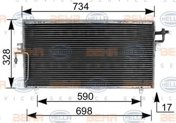 HELLA 8FC 351 036-511 Конденсатор, кондиционер для NISSAN PRIMERA (Ниссан Примера) HELLA 8FC 351 036-511 Конденсатор, кондиционер для NISSAN PRIMERA (Ниссан Примера)
