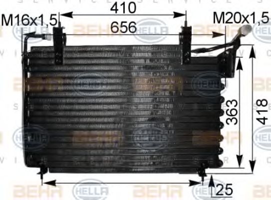 HELLA 8FC 351 036-711 Конденсатор, кондиционер для JAGUAR VANDEN PLAS (Ягуар Vандэн плас) HELLA 8FC 351 036-711 Конденсатор, кондиционер для JAGUAR VANDEN PLAS (Ягуар Vандэн плас)