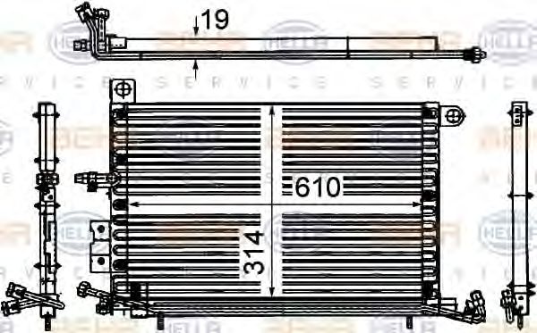 HELLA 8FC 351 037-191 Конденсатор, кондиционер для SEAT TOLEDO (Сеат Толэдо) HELLA 8FC 351 037-191 Конденсатор, кондиционер для SEAT TOLEDO (Сеат Толэдо)