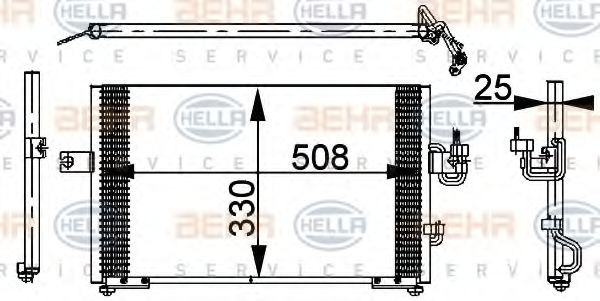 HELLA 8FC 351 037-271 Конденсатор, кондиционер для HYUNDAI EXCEL (Хендай Эxcэл) HELLA 8FC 351 037-271 Конденсатор, кондиционер для HYUNDAI EXCEL (Хендай Эxcэл)
