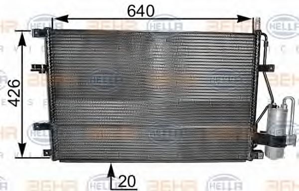 HELLA 8FC 351 037-641 Конденсатор, кондиционер для VOLVO (Вольво) HELLA 8FC 351 037-641 Конденсатор, кондиционер для VOLVO (Вольво)