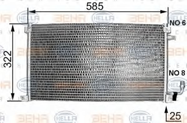HELLA 8FC 351 038-221 Конденсатор, кондиционер для CITROëN (Cитроëн) HELLA 8FC 351 038-221 Конденсатор, кондиционер для CITROëN (Cитроëн)