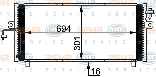 HELLA 8FC 351 038-491 Конденсатор, кондиционер для NISSAN PRIMERA (Ниссан Примера) HELLA 8FC 351 038-491 Конденсатор, кондиционер для NISSAN PRIMERA (Ниссан Примера)