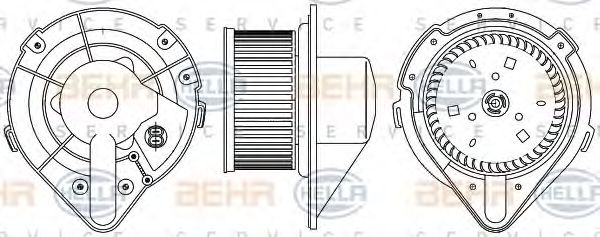 HELLA 8EW 351 044-371 Вентилятор салона для VOLKSWAGEN T4 MULTIVAN (Фольксваген Т4 мултиvан) HELLA 8EW 351 044-371 Вентилятор салона для VOLKSWAGEN T4 MULTIVAN (Фольксваген Т4 мултиvан)