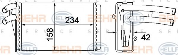 HELLA 8FH 351 045-101 Теплообменник, отопление салона для AUDI 90 (Ауди 90) HELLA 8FH 351 045-101 Теплообменник, отопление салона для AUDI 90 (Ауди 90)