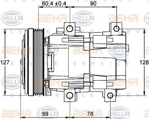 HELLA 8FK 351 113-081 Компрессор, кондиционер для FORD ESCORT VII (Форд Эскорт 7) HELLA 8FK 351 113-081 Компрессор, кондиционер для FORD ESCORT VII (Форд Эскорт 7)