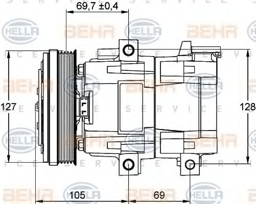 HELLA 8FK 351 113-211 Компрессор, кондиционер для FORD MONDEO (Форд Мондэо) HELLA 8FK 351 113-211 Компрессор, кондиционер для FORD MONDEO (Форд Мондэо)