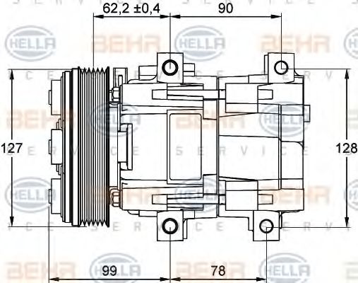 HELLA 8FK 351 113-231 Компрессор, кондиционер для FORD MONDEO (Форд Мондэо) HELLA 8FK 351 113-231 Компрессор, кондиционер для FORD MONDEO (Форд Мондэо)