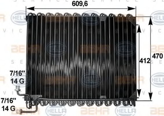 HELLA 8FC 351 300-151 Конденсатор, кондиционер для MERCEDES-BENZ MK (Мэрcэдэс-бэнз Мк) HELLA 8FC 351 300-151 Конденсатор, кондиционер для MERCEDES-BENZ MK (Мэрcэдэс-бэнз Мк)