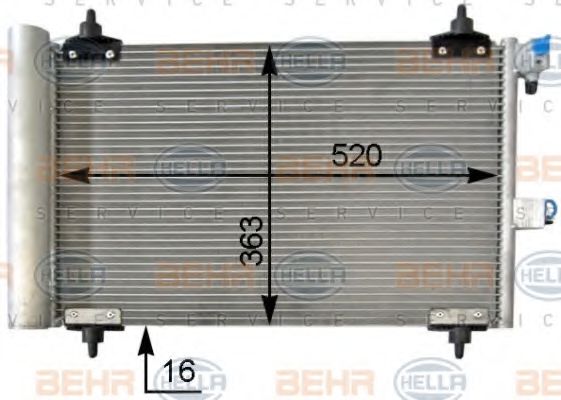 HELLA 8FC 351 301-034 Конденсатор, кондиционер для PEUGEOT PARTNER PATAGONICA / URBANA (Пежо Партнер патагоника / урбана) HELLA 8FC 351 301-034 Конденсатор, кондиционер для PEUGEOT PARTNER PATAGONICA / URBANA (Пежо Партнер патагоника / урбана)