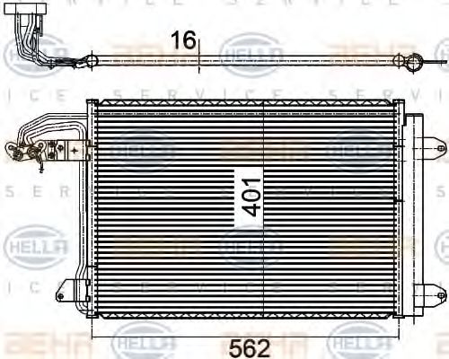 HELLA 8FC 351 301-041 Конденсатор, кондиционер для AUDI TT (Ауди Тт) HELLA 8FC 351 301-041 Конденсатор, кондиционер для AUDI TT (Ауди Тт)