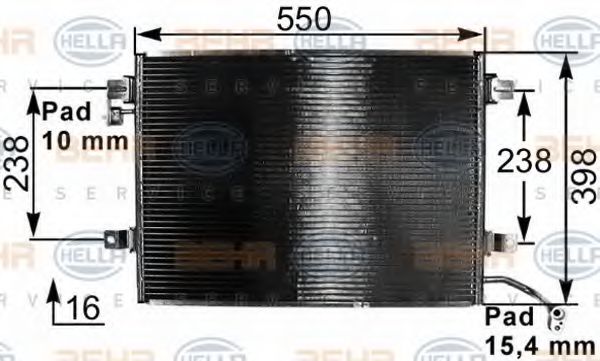 HELLA 8FC 351 301-251 Конденсатор, кондиционер для JAGUAR VANDEN PLAS (Ягуар Vандэн плас) HELLA 8FC 351 301-251 Конденсатор, кондиционер для JAGUAR VANDEN PLAS (Ягуар Vандэн плас)