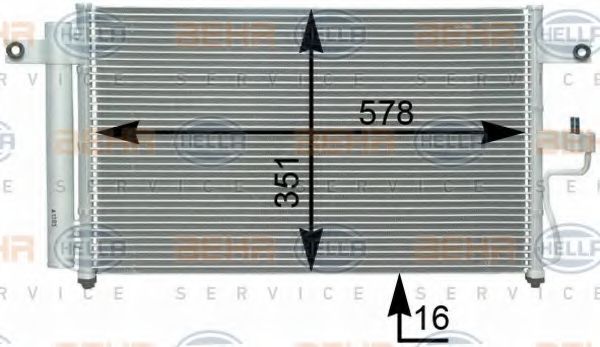 HELLA 8FC 351 302-311 Конденсатор, кондиционер для HYUNDAI ACCENT II (Хендай Акцент 2) HELLA 8FC 351 302-311 Конденсатор, кондиционер для HYUNDAI ACCENT II (Хендай Акцент 2)