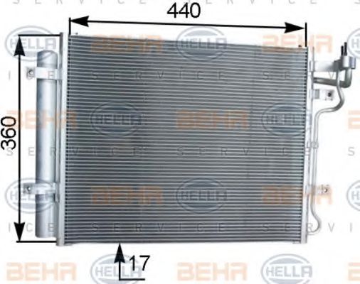 HELLA 8FC 351 303-121 Конденсатор, кондиционер для KIA CERATO (Киа Cэрато) HELLA 8FC 351 303-121 Конденсатор, кондиционер для KIA CERATO (Киа Cэрато)