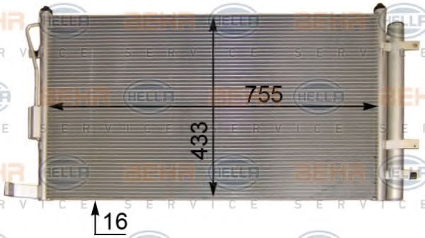 HELLA 8FC 351 303-241 Конденсатор, кондиционер для KIA CARNIVAL II (Киа Карнивал 2) HELLA 8FC 351 303-241 Конденсатор, кондиционер для KIA CARNIVAL II (Киа Карнивал 2)