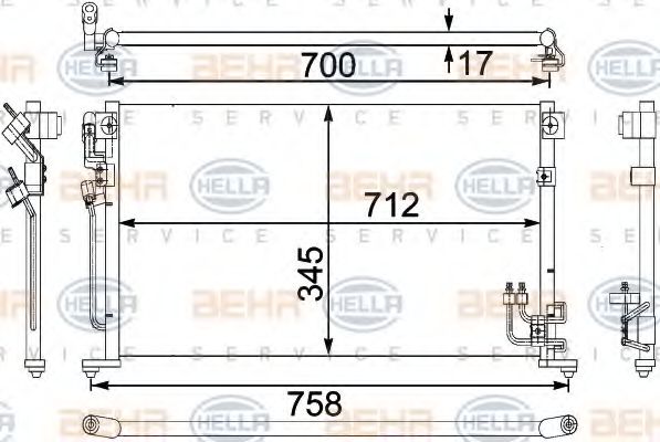 HELLA 8FC 351 304-231 Конденсатор, кондиционер для MITSUBISHI LANCER (Митсубиши/митсубиси Ланcэр) HELLA 8FC 351 304-231 Конденсатор, кондиционер для MITSUBISHI LANCER (Митсубиши/митсубиси Ланcэр)