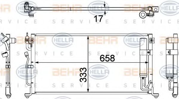 HELLA 8FC 351 304-441 Конденсатор, кондиционер для MITSUBISHI LANCER (Митсубиши/митсубиси Ланcэр) HELLA 8FC 351 304-441 Конденсатор, кондиционер для MITSUBISHI LANCER (Митсубиши/митсубиси Ланcэр)