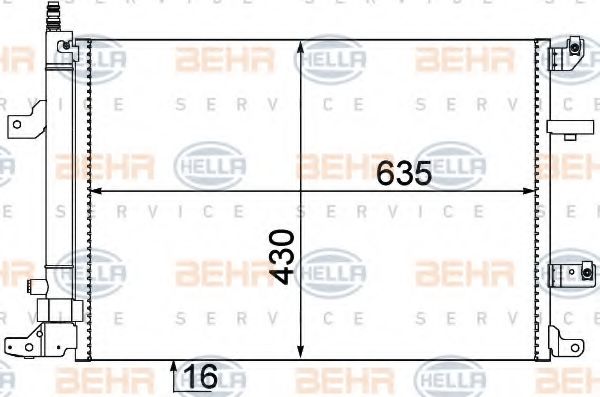 HELLA 8FC 351 304-451 Конденсатор, кондиционер для VOLVO (Вольво) HELLA 8FC 351 304-451 Конденсатор, кондиционер для VOLVO (Вольво)