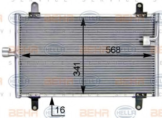 HELLA 8FC 351 305-211 Конденсатор, кондиционер для CITROëN (Cитроëн) HELLA 8FC 351 305-211 Конденсатор, кондиционер для CITROëN (Cитроëн)