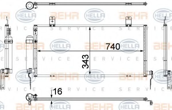 HELLA 8FC 351 307-731 Конденсатор, кондиционер для MITSUBISHI GALANT (Митсубиши/митсубиси Галант) HELLA 8FC 351 307-731 Конденсатор, кондиционер для MITSUBISHI GALANT (Митсубиши/митсубиси Галант)