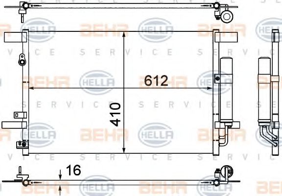 HELLA 8FC 351 307-751 Конденсатор, кондиционер для MITSUBISHI LANCER (Митсубиши/митсубиси Ланcэр) HELLA 8FC 351 307-751 Конденсатор, кондиционер для MITSUBISHI LANCER (Митсубиши/митсубиси Ланcэр)