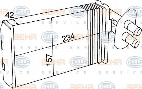 HELLA 8FH 351 308-741 Теплообменник, отопление салона для VOLKSWAGEN T4 MULTIVAN (Фольксваген Т4 мултиvан) HELLA 8FH 351 308-741 Теплообменник, отопление салона для VOLKSWAGEN T4 MULTIVAN (Фольксваген Т4 мултиvан)