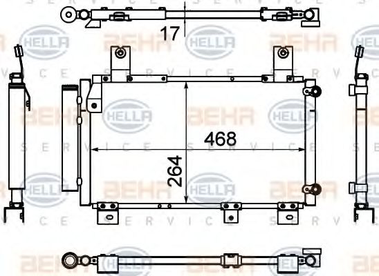 HELLA 8FC 351 310-741 Конденсатор, кондиционер для DAIHATSU SIRION (Дайхатсу Сирион) HELLA 8FC 351 310-741 Конденсатор, кондиционер для DAIHATSU SIRION (Дайхатсу Сирион)