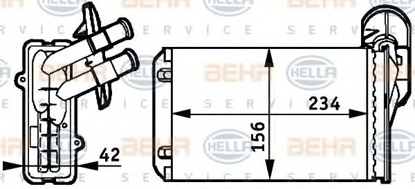HELLA 8FH 351 311-041 Теплообменник, отопление салона для VOLKSWAGEN JETTA II (Фольксваген Жэтта 2) HELLA 8FH 351 311-041 Теплообменник, отопление салона для VOLKSWAGEN JETTA II (Фольксваген Жэтта 2)