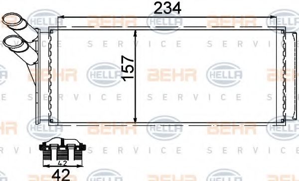 HELLA 8FH 351 311-421 Теплообменник, отопление салона для AUDI 90 (Ауди 90) HELLA 8FH 351 311-421 Теплообменник, отопление салона для AUDI 90 (Ауди 90)
