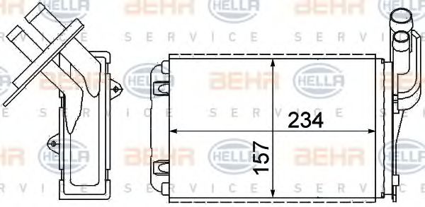 HELLA 8FH 351 311-631 Теплообменник, отопление салона для RENAULT LUTECIA I (Рено Лутэcиа и) HELLA 8FH 351 311-631 Теплообменник, отопление салона для RENAULT LUTECIA I (Рено Лутэcиа и)