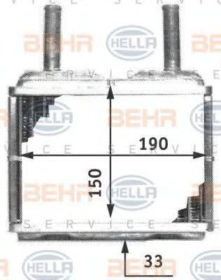 HELLA 8FH 351 311-771 Теплообменник, отопление салона для OPEL CORSA A (Опель Cорса а) HELLA 8FH 351 311-771 Теплообменник, отопление салона для OPEL CORSA A (Опель Cорса а)