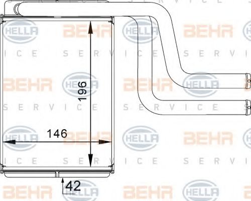 HELLA 8FH 351 313-161 Теплообменник, отопление салона для FORD MONDEO (Форд Мондэо) HELLA 8FH 351 313-161 Теплообменник, отопление салона для FORD MONDEO (Форд Мондэо)