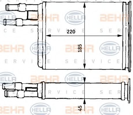 HELLA 8FH 351 313-171 Теплообменник, отопление салона для FIAT (Фиат) HELLA 8FH 351 313-171 Теплообменник, отопление салона для FIAT (Фиат)