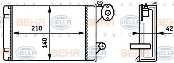 HELLA 8FH 351 313-341 Теплообменник, отопление салона для VOLKSWAGEN ILTIS (Фольксваген Илтис) HELLA 8FH 351 313-341 Теплообменник, отопление салона для VOLKSWAGEN ILTIS (Фольксваген Илтис)