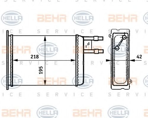 HELLA 8FH 351 313-371 Теплообменник, отопление салона для FIAT (Фиат) HELLA 8FH 351 313-371 Теплообменник, отопление салона для FIAT (Фиат)