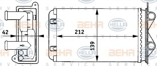 HELLA 8FH 351 313-401 Теплообменник, отопление салона для VOLKSWAGEN T4 MULTIVAN (Фольксваген Т4 мултиvан) HELLA 8FH 351 313-401 Теплообменник, отопление салона для VOLKSWAGEN T4 MULTIVAN (Фольксваген Т4 мултиvан)