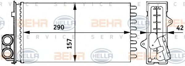 HELLA 8FH 351 313-441 Теплообменник, отопление салона для RENAULT SAFRANE (Рено Сафранэ) HELLA 8FH 351 313-441 Теплообменник, отопление салона для RENAULT SAFRANE (Рено Сафранэ)