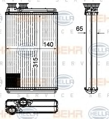 HELLA 8FH 351 315-571 Теплообменник, отопление салона для PEUGEOT 407 (Пежо 407) HELLA 8FH 351 315-571 Теплообменник, отопление салона для PEUGEOT 407 (Пежо 407)