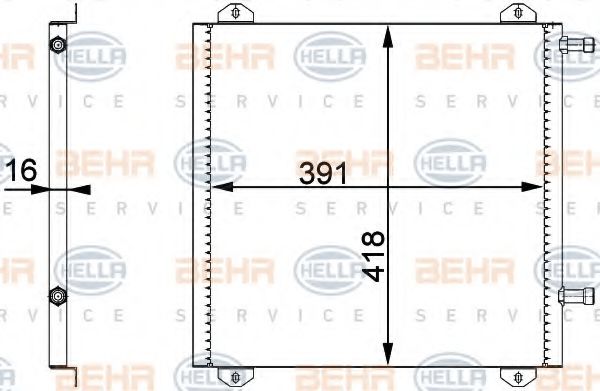 HELLA 8FC 351 317-771 Конденсатор, кондиционер для RENAULT CLIO I (Рено Cлио и) HELLA 8FC 351 317-771 Конденсатор, кондиционер для RENAULT CLIO I (Рено Cлио и)