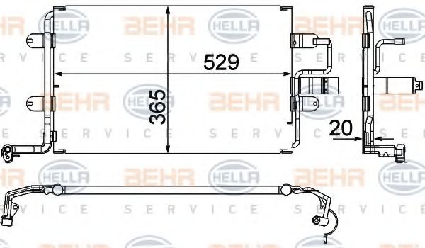 HELLA 8FC 351 318-581 Конденсатор, кондиционер для AUDI TT (Ауди Тт) HELLA 8FC 351 318-581 Конденсатор, кондиционер для AUDI TT (Ауди Тт)